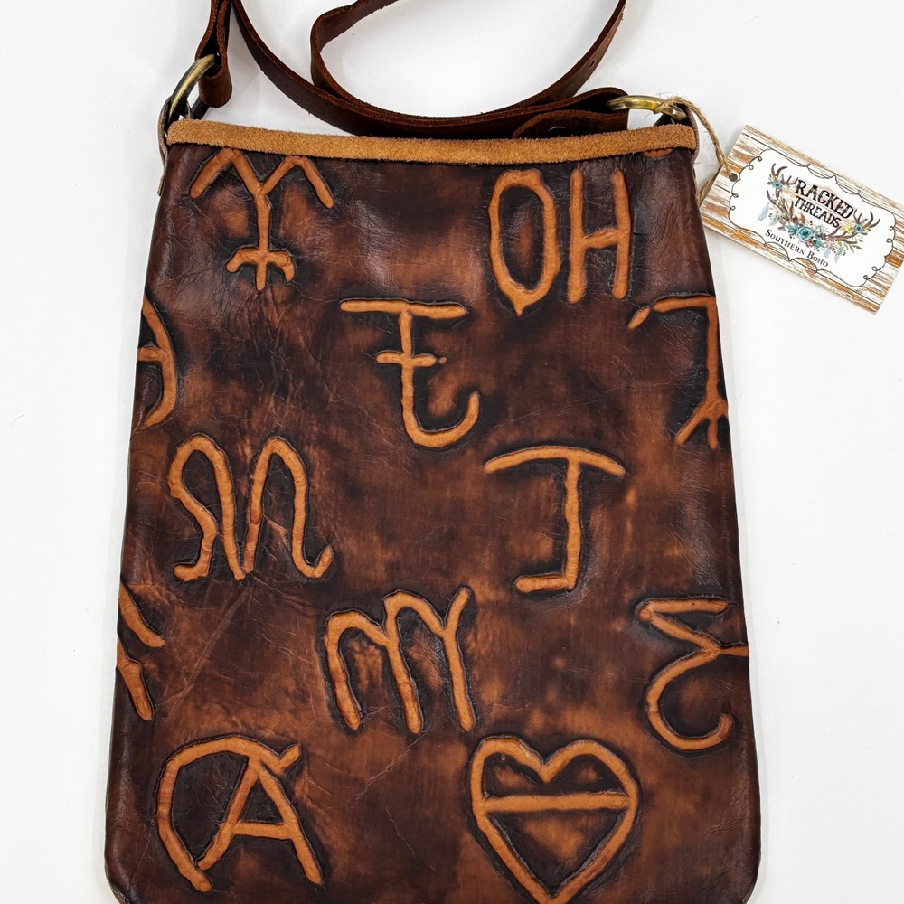 Hide Junkie Branded Med Tote Women Medium Brown Leather Western Crossbody USA